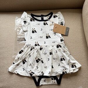 Kyte Panda Print Twirl Bodysuit